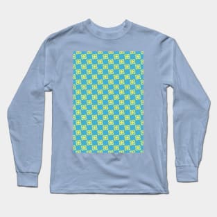 Checkered Yellow Blossoms Long Sleeve T-Shirt